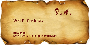 Volf András névjegykártya