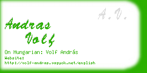 andras volf business card